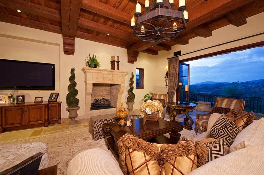 Rustic living room at italian style house