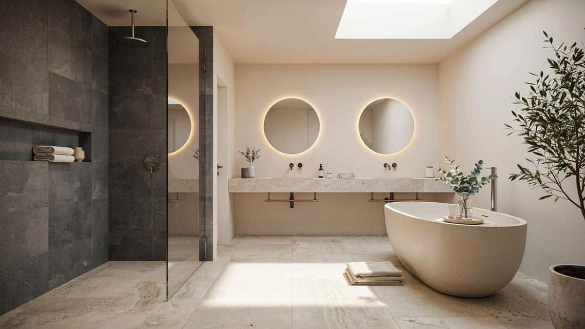 Contemporary spa-like bathroom design