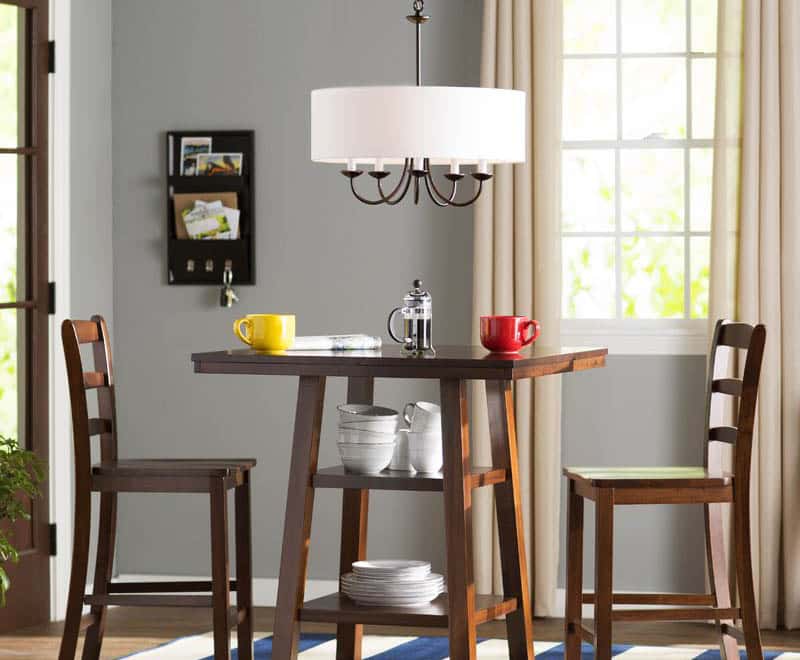 Drum pendant light fixture for small dining room table