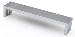 Flat bar pull with bright chrome finish
