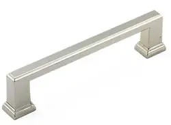 Flat bar pull with nickel finish cabinet door hardware