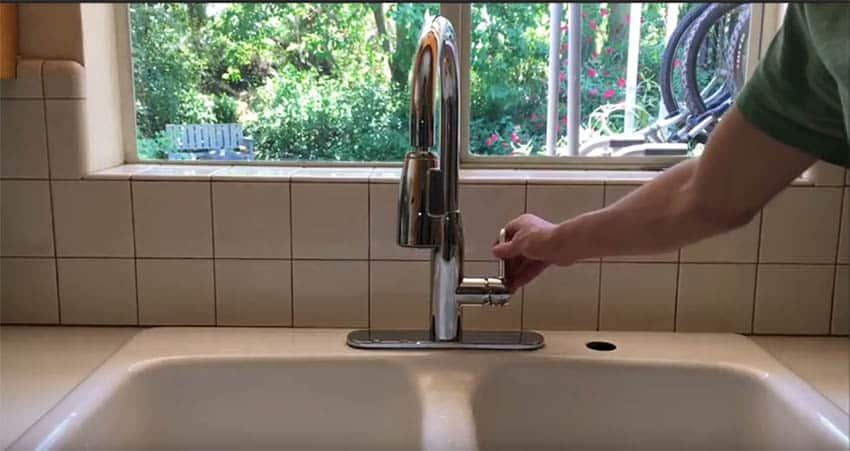 Install kitchen faucet