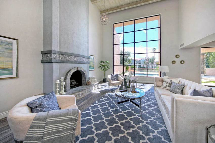 Living room with pattern nylon carpet