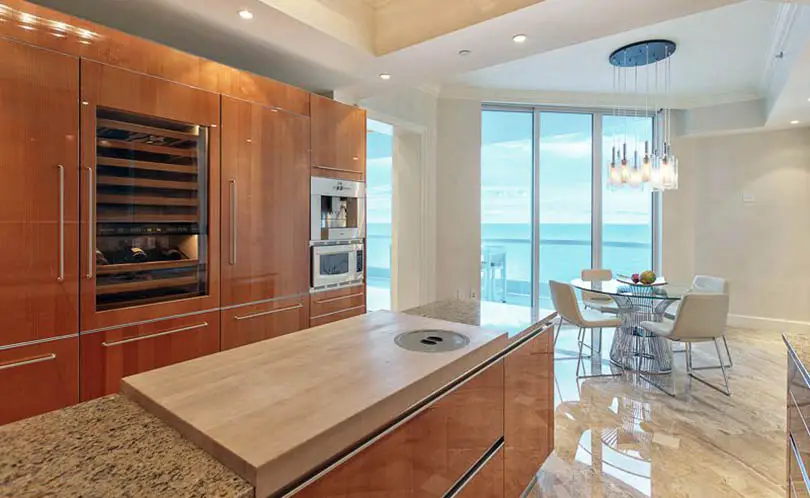 Modern kitchen with european cabinets and concealed hinge door hardware