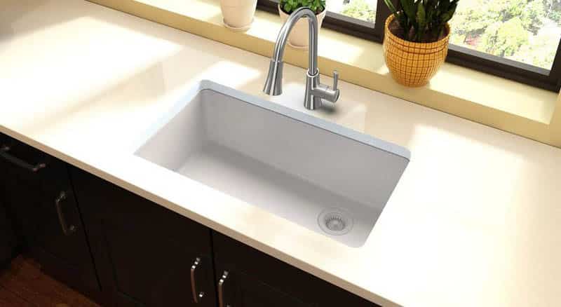 Undermount quartz composite kitchen sink
