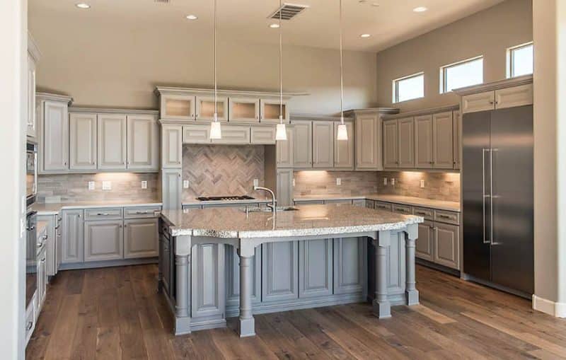 White Kitchen with Gray Island (15 Design Ideas)