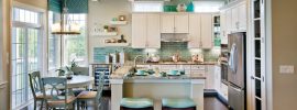 coastal-kitchen-with-decor-and-vase-above-cabinets