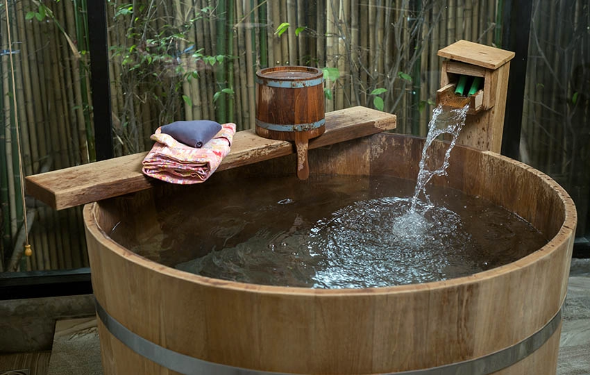 Japanese soaking tub wood