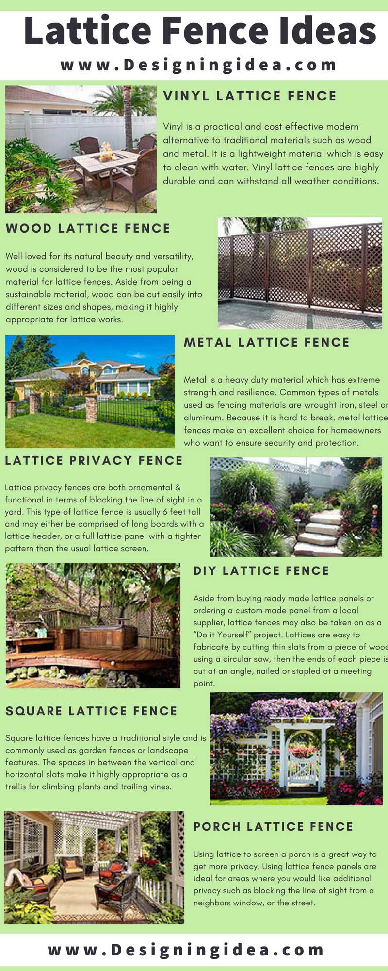 Lattice fence ideas infographic 2018
