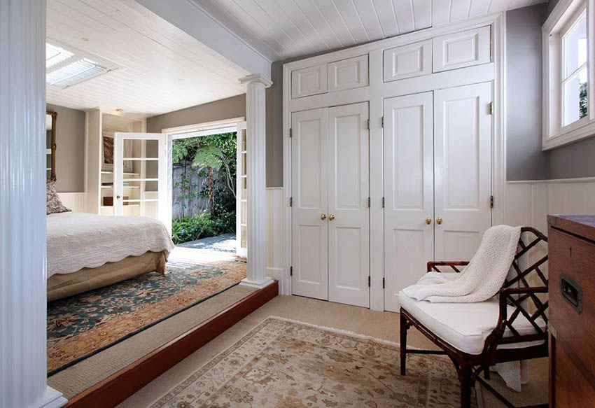 Master bedroom with Shkaer style double doors