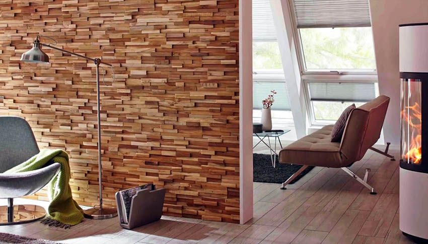 Teak natural wood accent wall panels