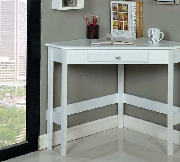 Small white corner desk