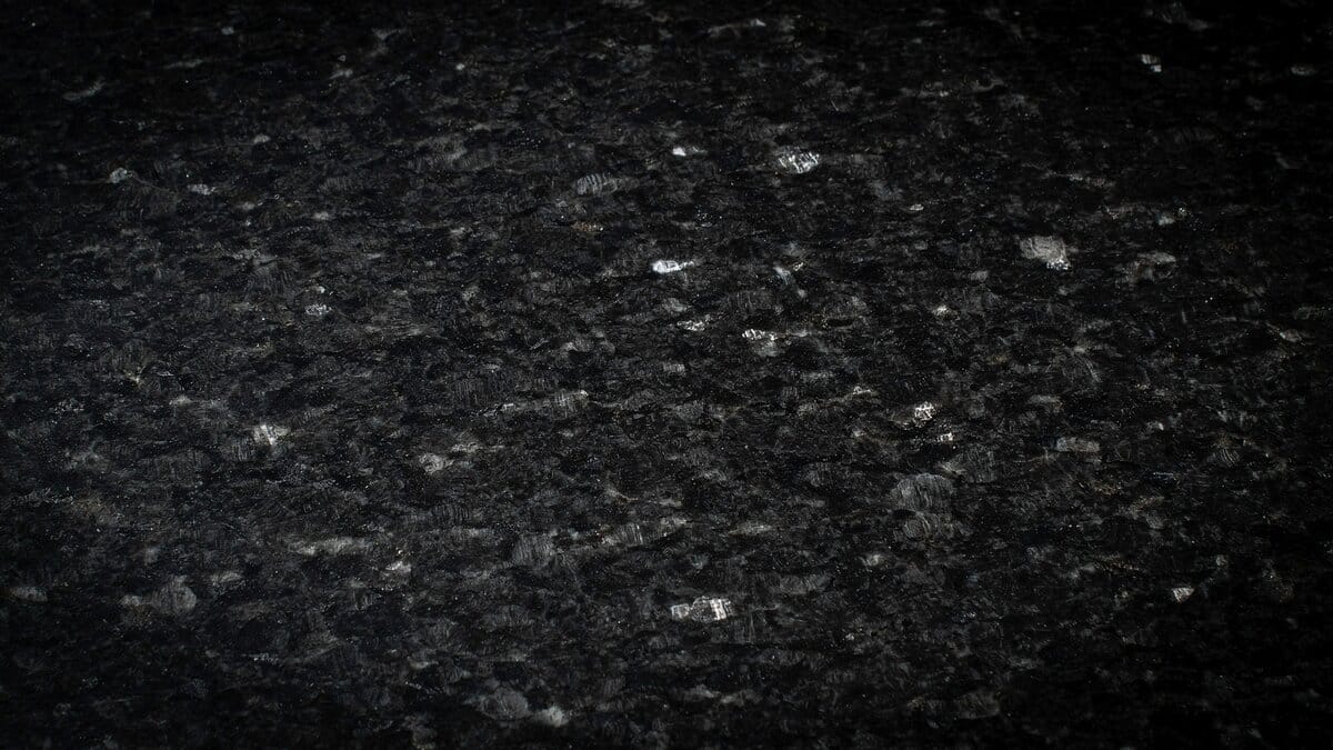 Polished Bengal Black granite slab with fine white and gray grains