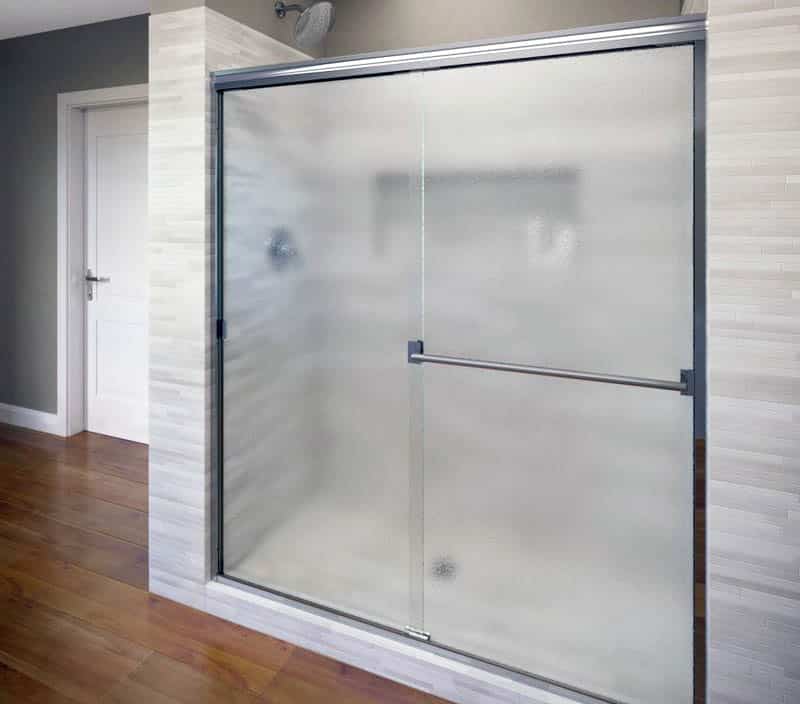 Rain glass sliding shower door