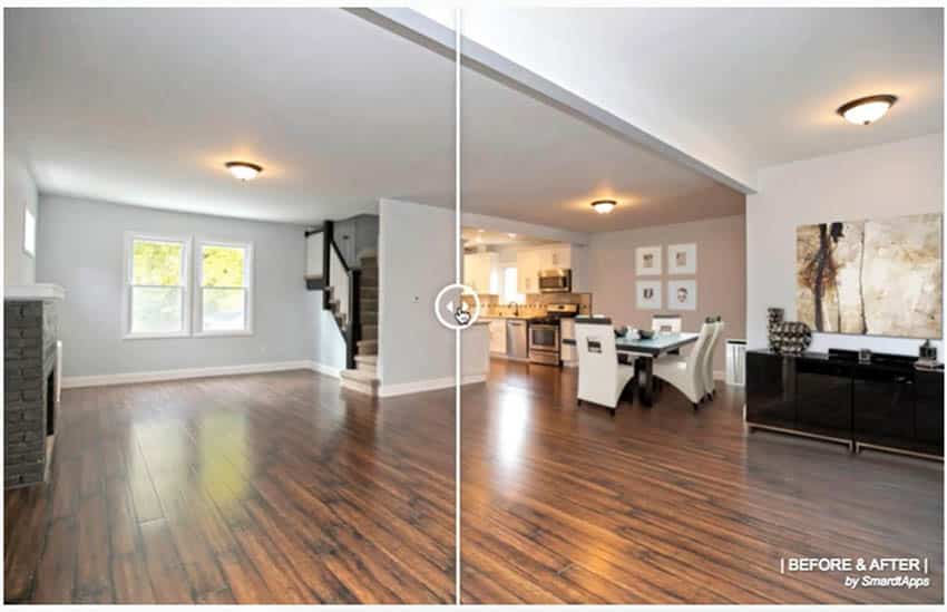 Virtual staging before and after