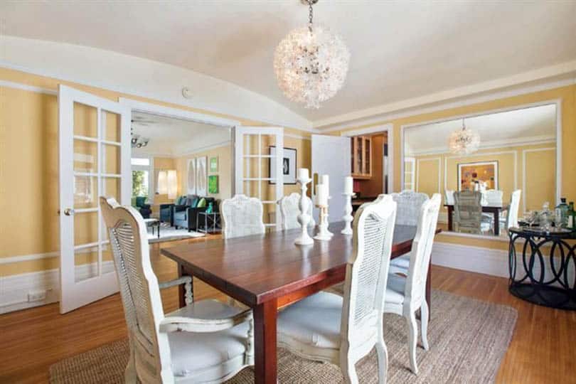 french door in dining room