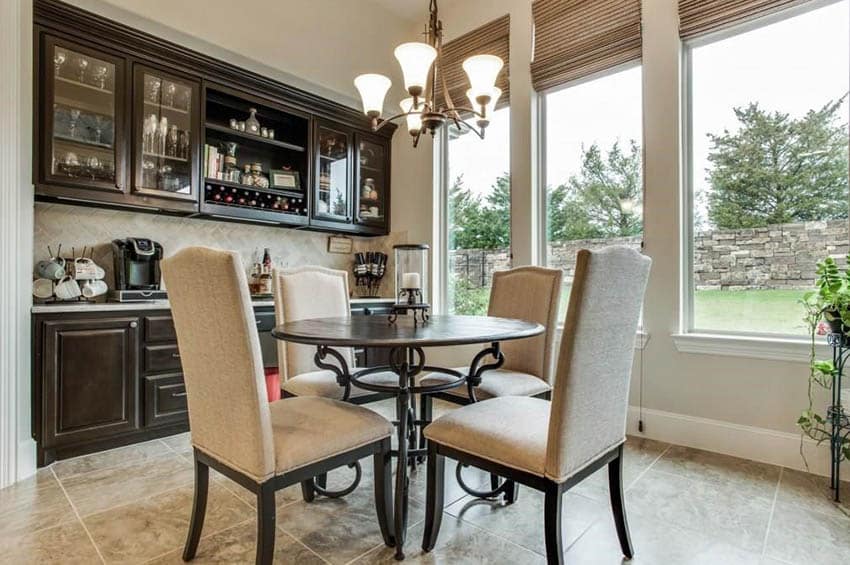 Home coffee bar with dining room table