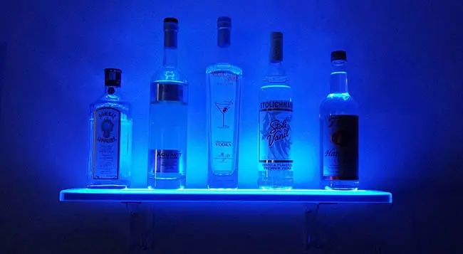 LED home bar shelving with mood light