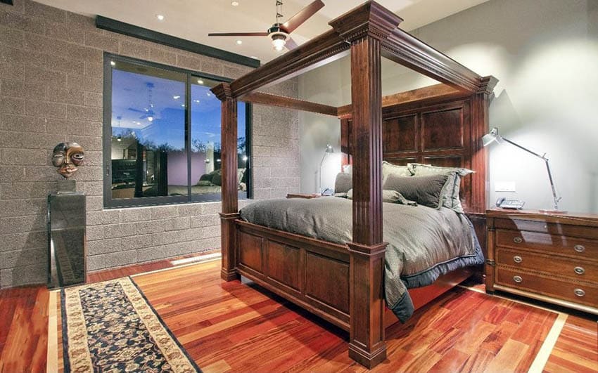 Bedroom with jatoba wood border inlay design