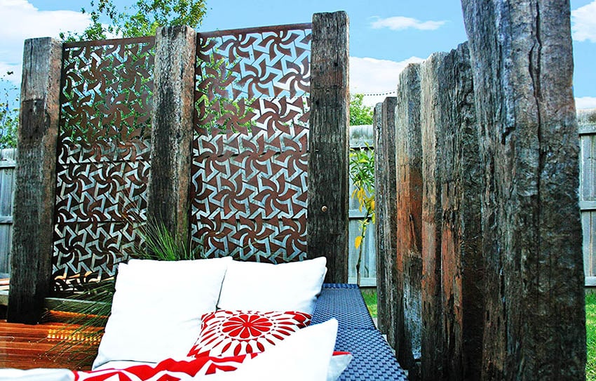 Decorative metal privacy fence panels