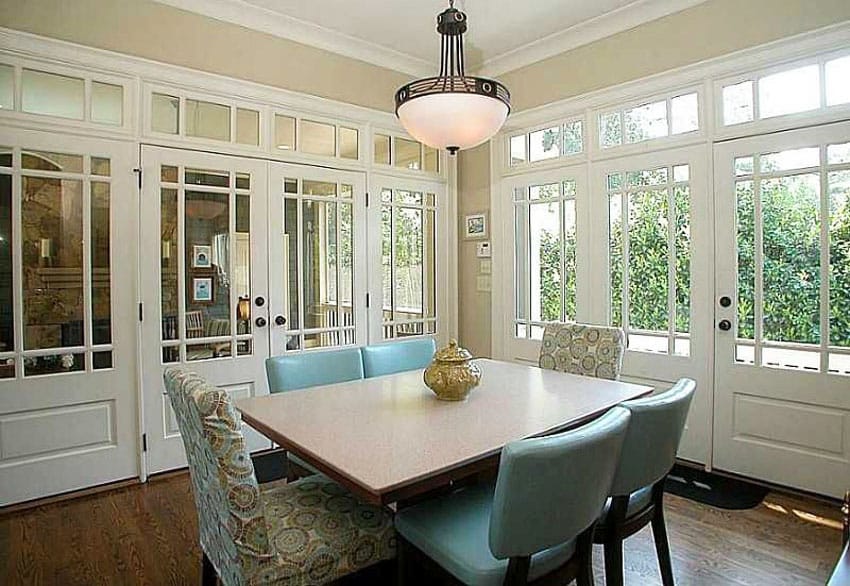 Dining room with french doors to patio