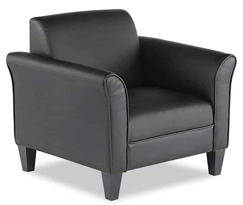 Black leather club chair