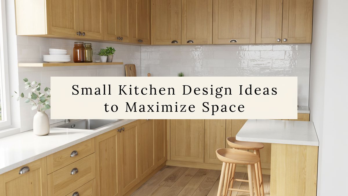 Small wood kitchen with peninsula seating and stools