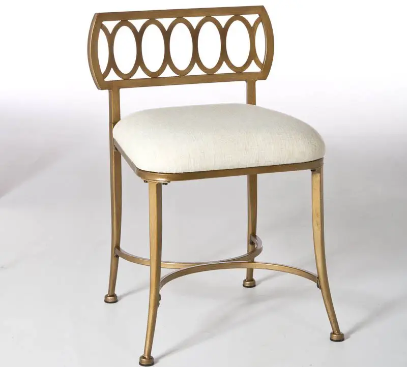 Vanity chair in gold and white