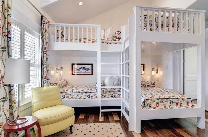 Traditional kids bedroom space saving bunk beds