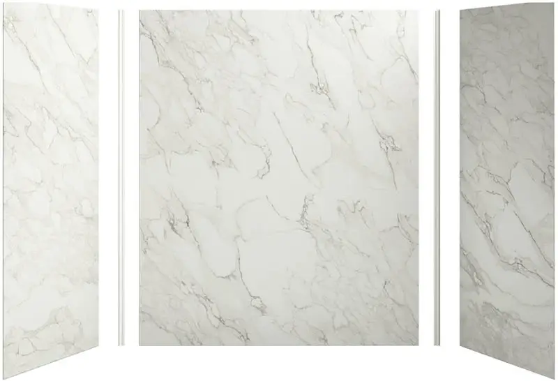 Cultured marble shower wall panels