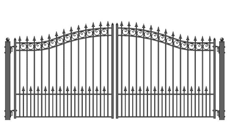 Stainless steel double driveway gate