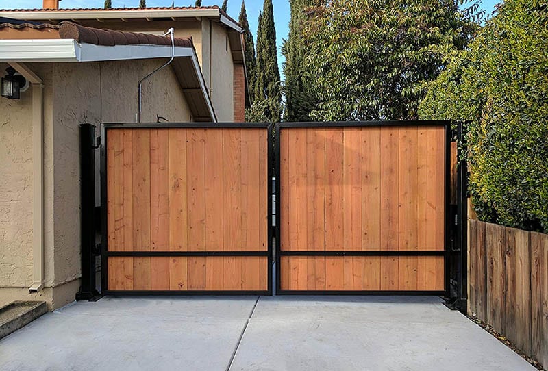 Wood and metal security gate