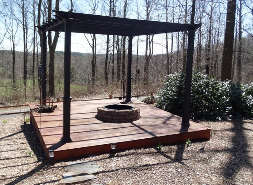 Pergola With Fire Pit Backyard Designs Designing Idea