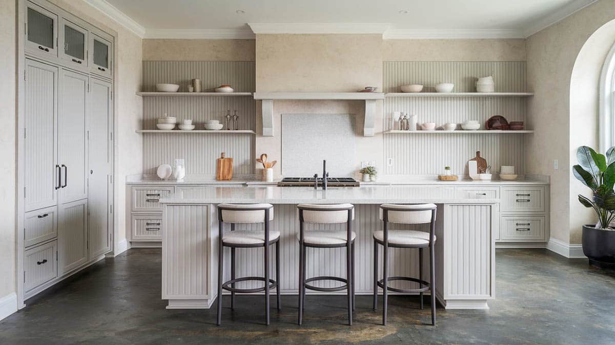 Beadboard kitchen cabinets