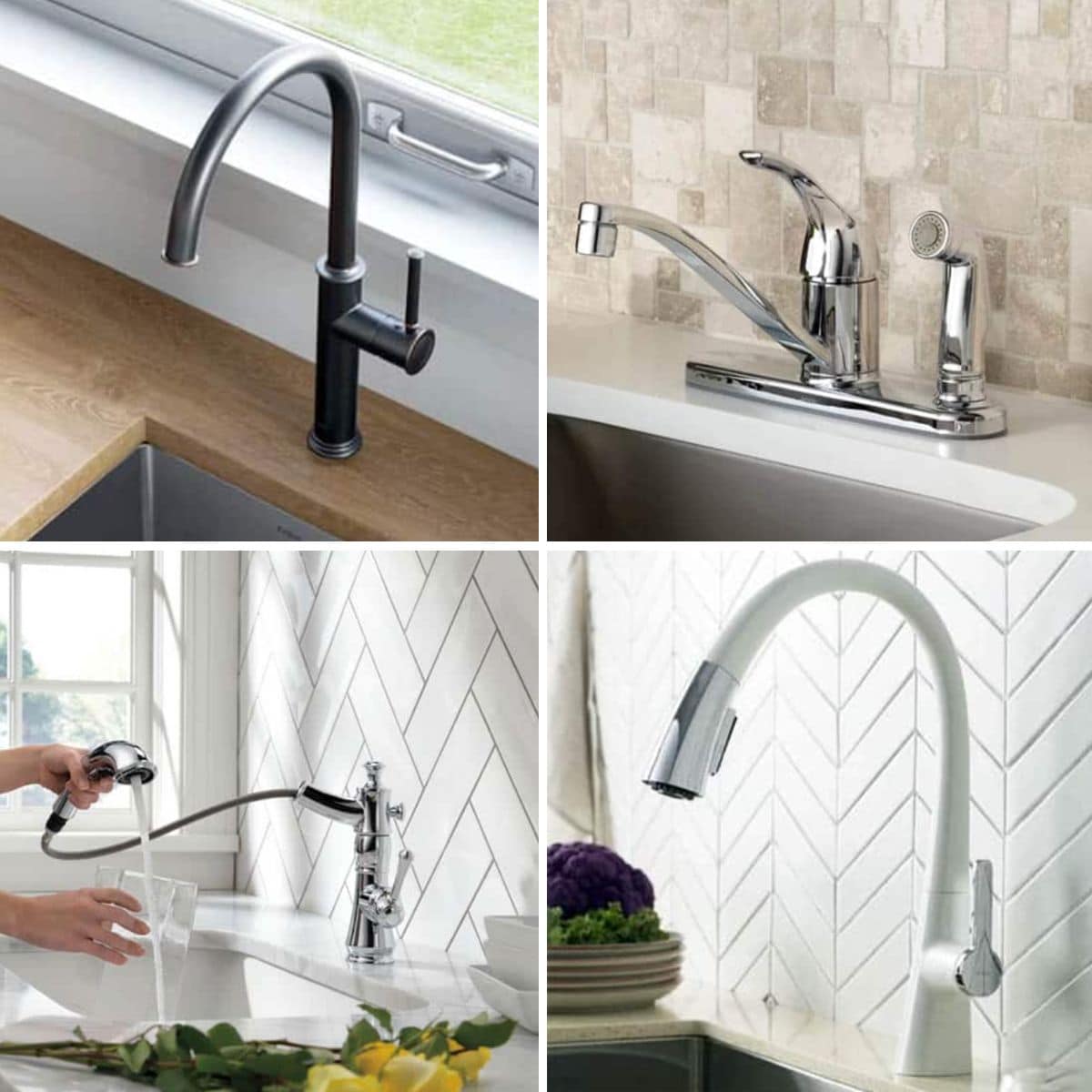 different types of kitchen faucets