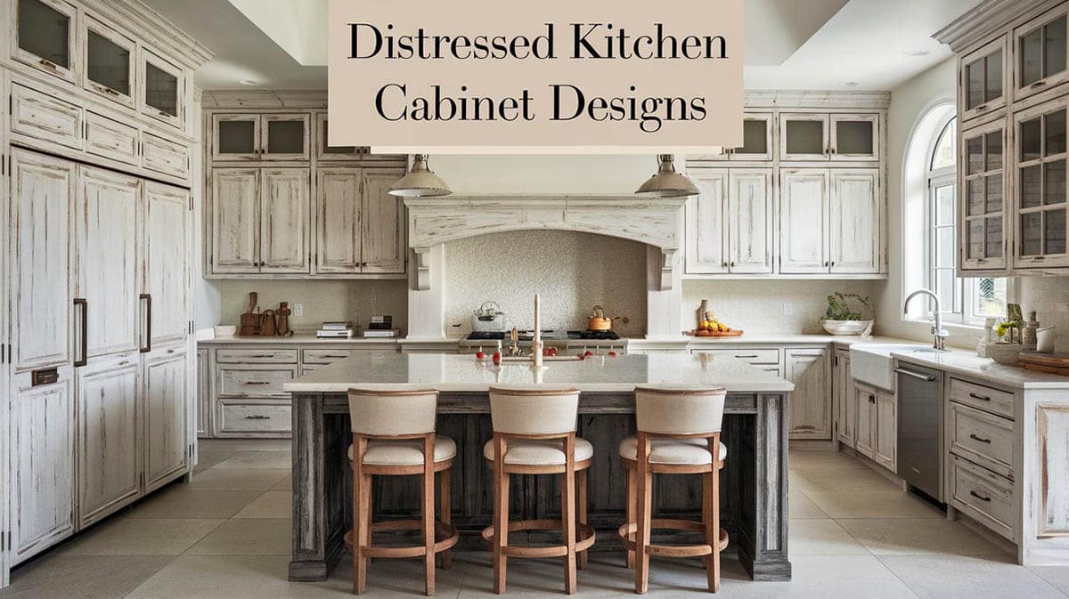 Distressed kitchen cabinet designs
