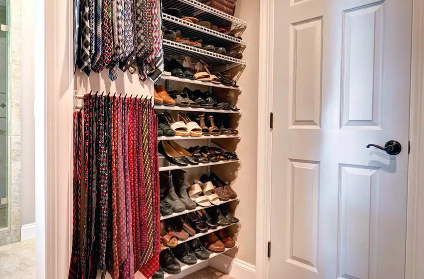 Hallway closet shoe rack
