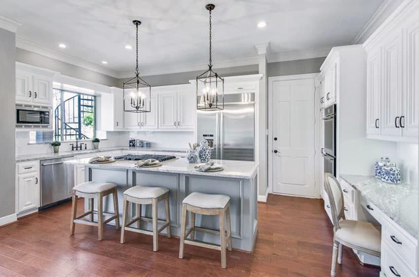 White Kitchen Cabinets with Granite Countertops ...