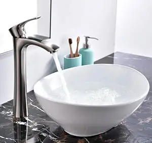 Bathroom with oval sink