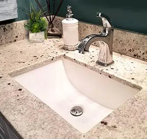 Bathroom with rectangular sink
