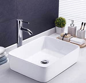 Bathroom with square sink