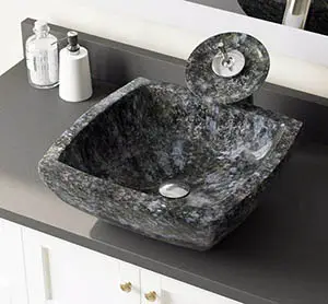 Bathroom with stone sink