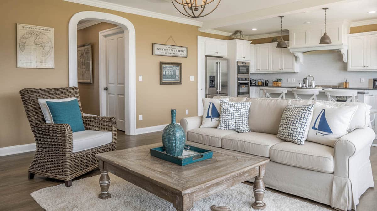 By combining different essential elements of beach cottage style, this