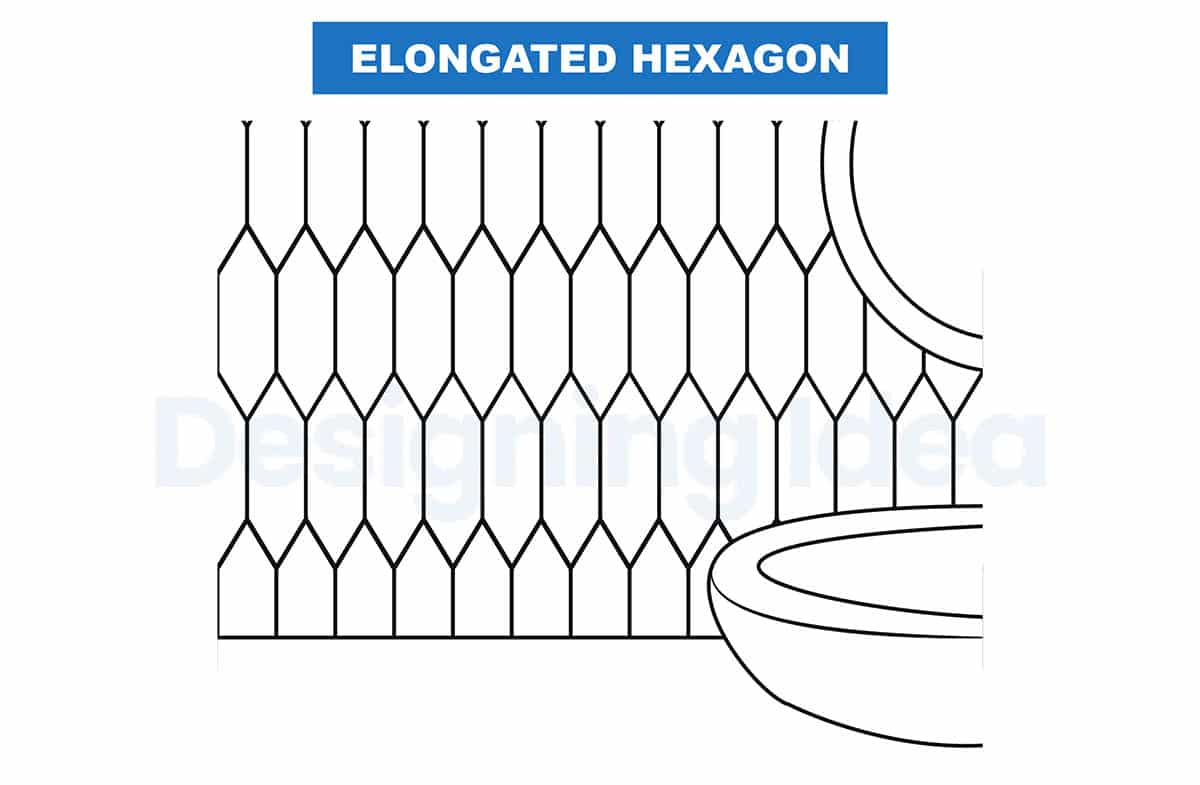Elongated hexagon layout