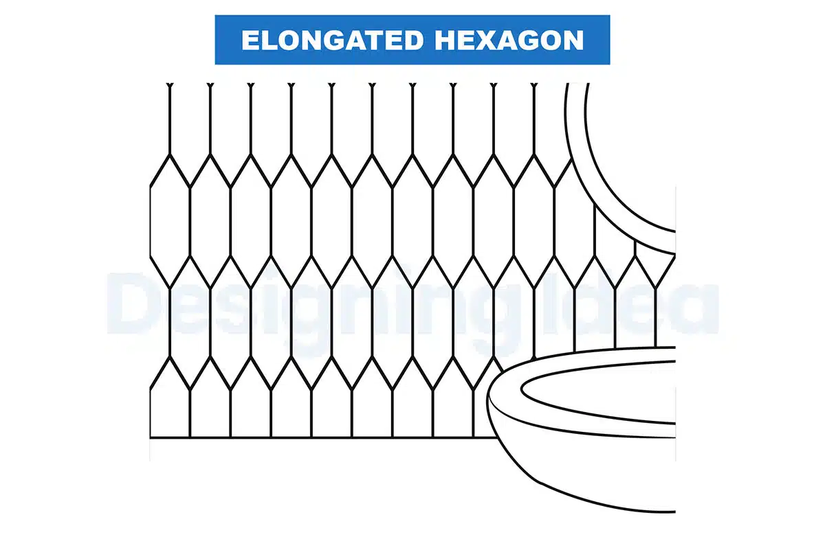 Elongated hexagon layout
