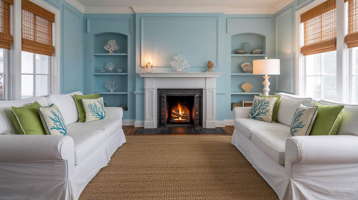 A modern eclectic space with a touch of coastal themed