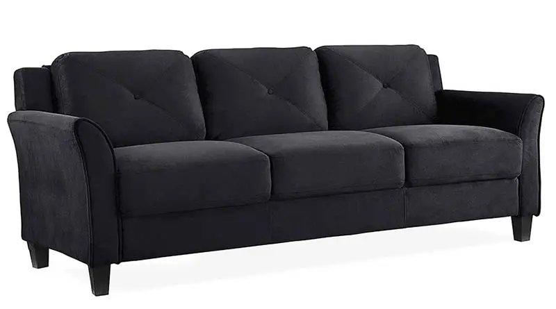 Black microfiber sofa