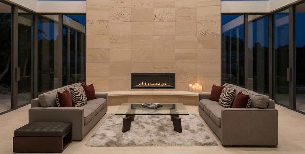 living room design embraces brown with a dark shade of the color