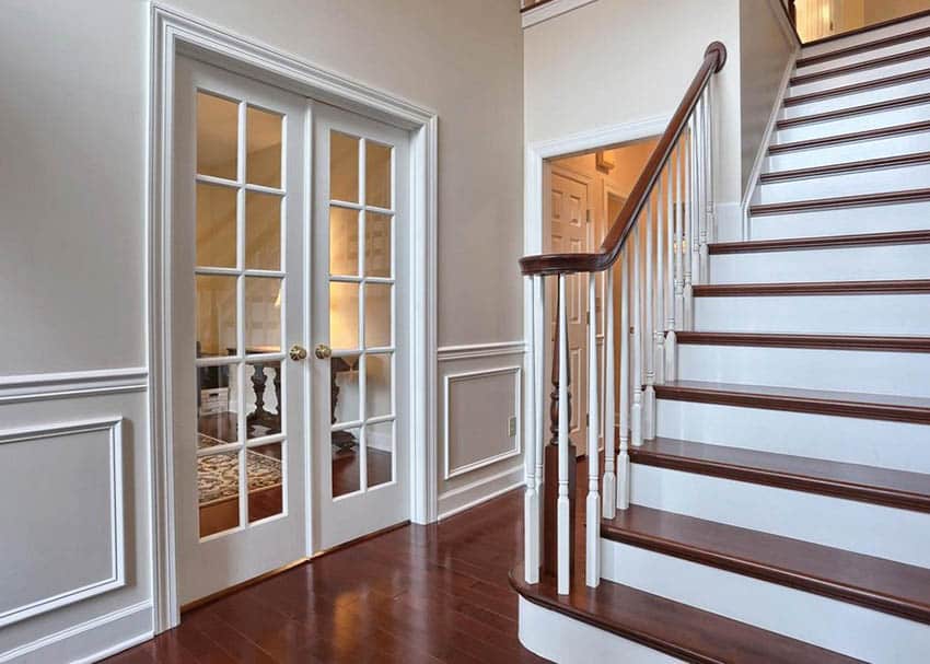 Foyer with picture frame wainscoting