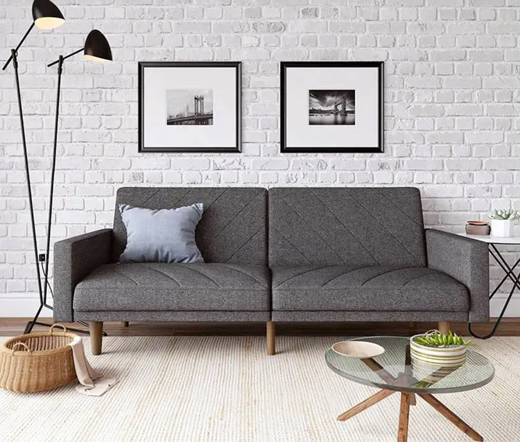 Gray linen sofa